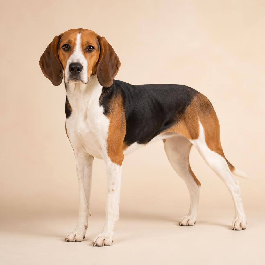 Foxhound Americano adulto de corpo inteiro