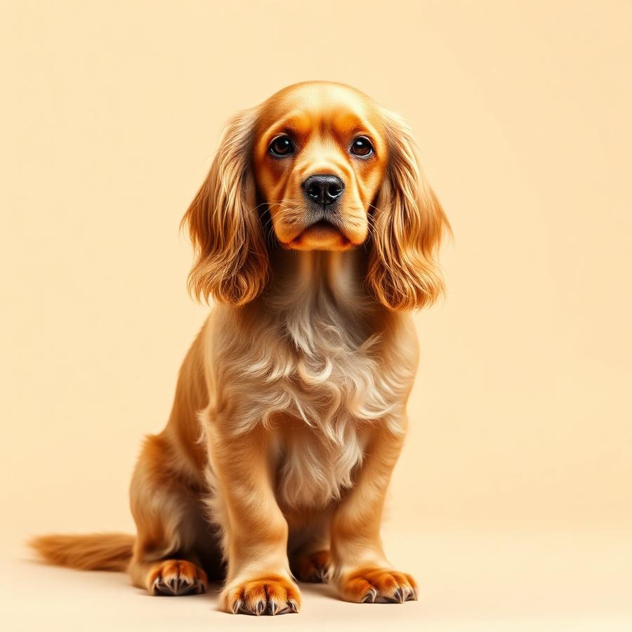 Cocker Spaniel Americano adulto de corpo inteiro