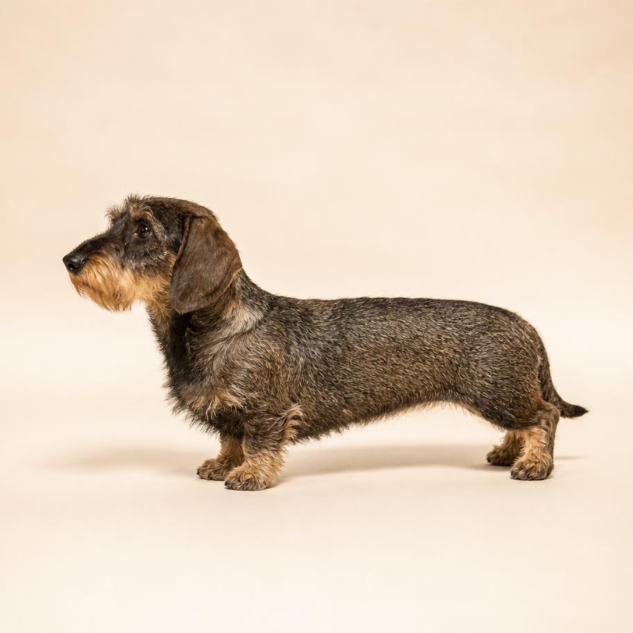 Dachshund Kaninchen (anão de coelho) Pelo Duro adulto