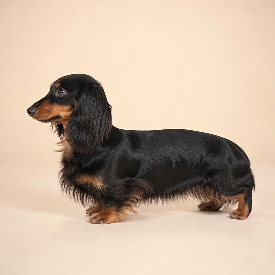 Dachshund Kaninchen (anão de coelho) Pelo Longo adulto