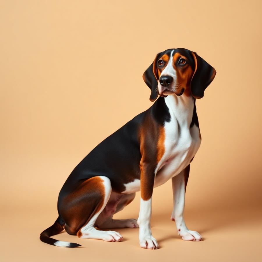 Treeing Walker Coonhound adulto de corpo inteiro